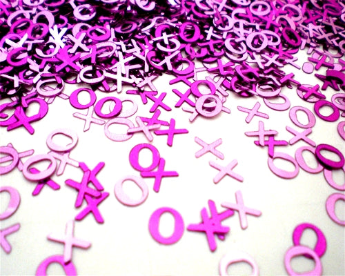 X's and O's Confetti Pink and Fuchsia