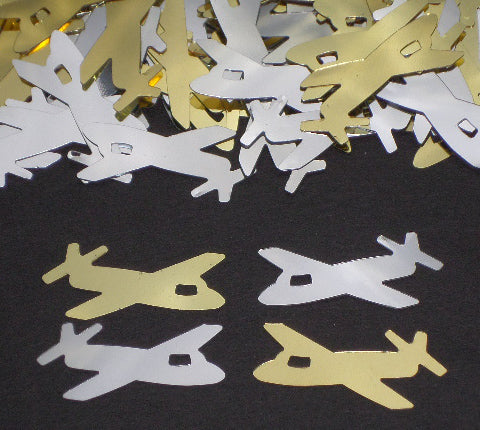 Airplane Confetti Silver and Gold