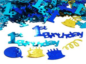 1st Birthday Confetti, Blue
