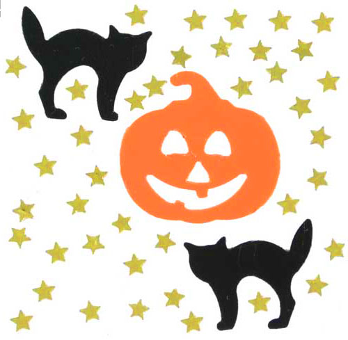 Pumpkin and Black Cat Confetti