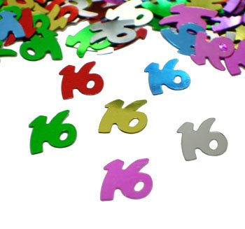 16th Birthday Confetti Metallic