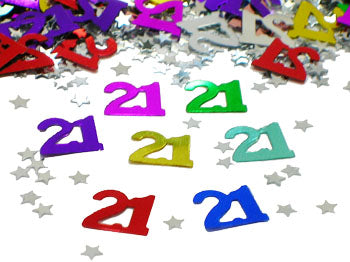 "21" Confetti Metallic Multicolor